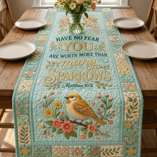 Faith Bird Bible Verse Quilted Table Runner GFTOLAN415