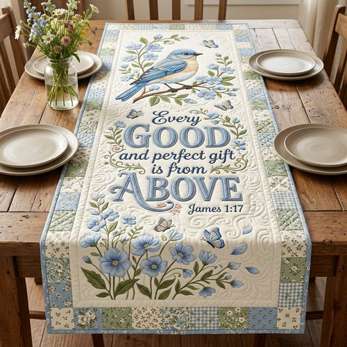 Faith Bird Bible Verse Quilted Table Runner GFTOLAN416