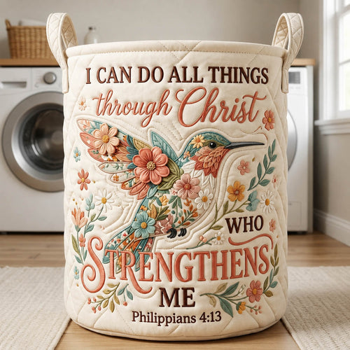 Christian Hummingbird Quilted Laundry Basket GFTOLAN419