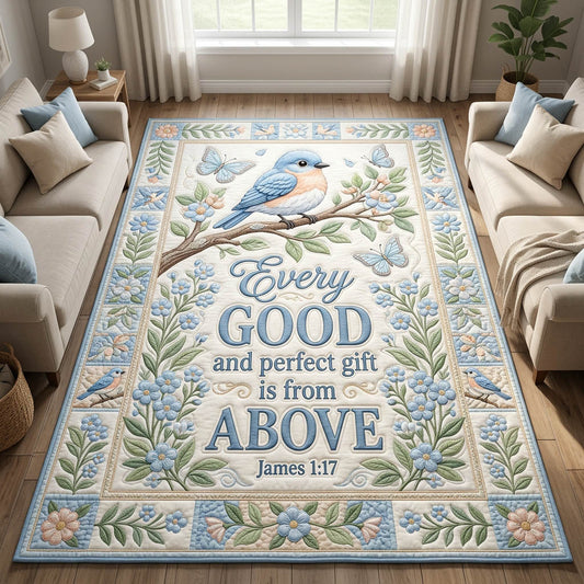 Faithful Floral Bible Verse Area Rug GFTOLAN497