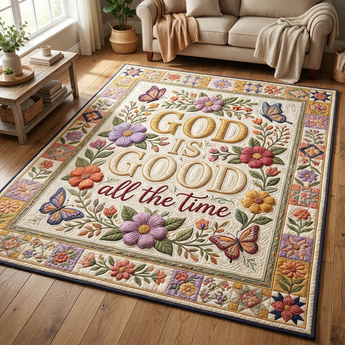 Faithful Floral Bible Verse Area Rug GFTOLAN499
