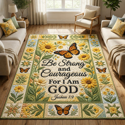 Faithful Floral Bible Verse Area Rug GFTOLAN501