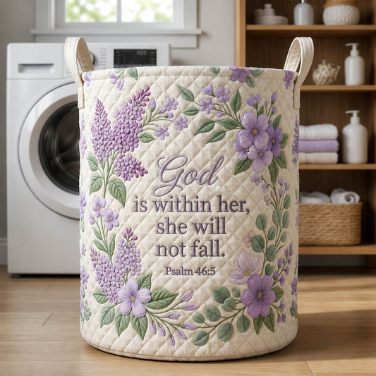 Faithful Christian Quilted Laundry Basket GFTOLAN538