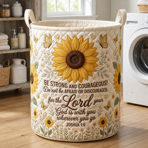 Faithful Christian Quilted Laundry Basket GFTOLAN539