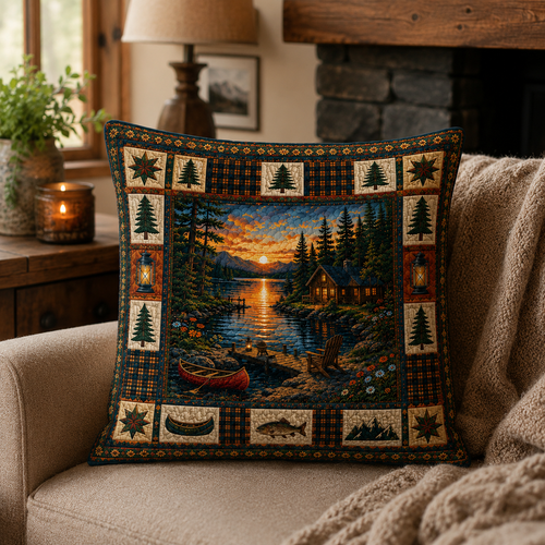 Lakeside Sunset Quilted Pillow Case GFTOLAN545