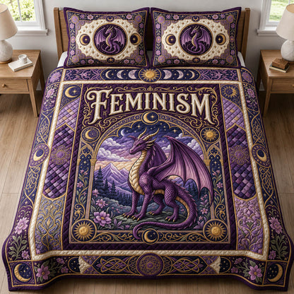 Celestial Dragon 3-Piece Quilted Bedding Set GFTOLAN555
