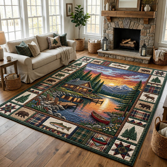 Lakeside Cabin Camping Area Rug GFTOLAN604