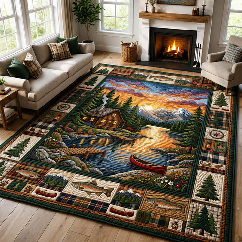 Lakeside Cabin Camping Area Rug GFTOLAN605