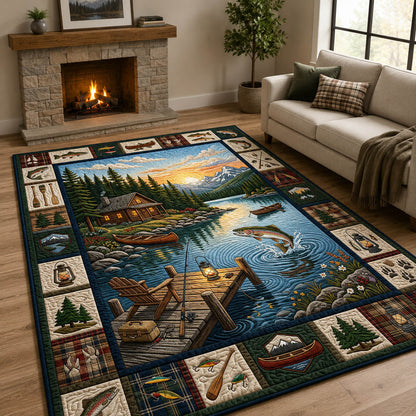 Lakeside Cabin Camping Area Rug GFTOLAN607