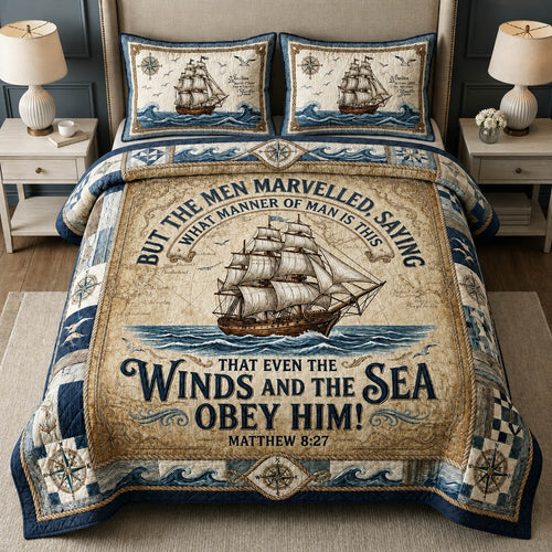 Christian Dad Nautical 3-Piece Quilted Bedding Set GFTOLAN615