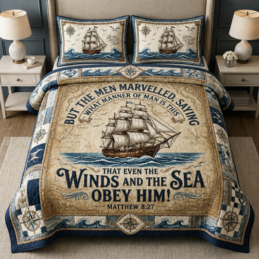 Christian Dad Nautical 3-Piece Quilted Bedding Set GFTOLAN615