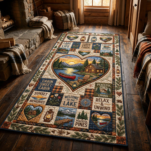 Lakeside Cabin Sunset Runner Rug GFTOLAN644
