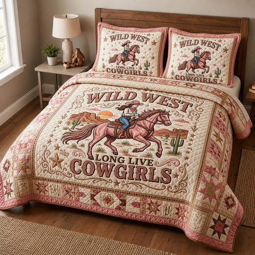 Long Live Cowgirls 3-Piece Quilted Bedding Set GFTOLAN692