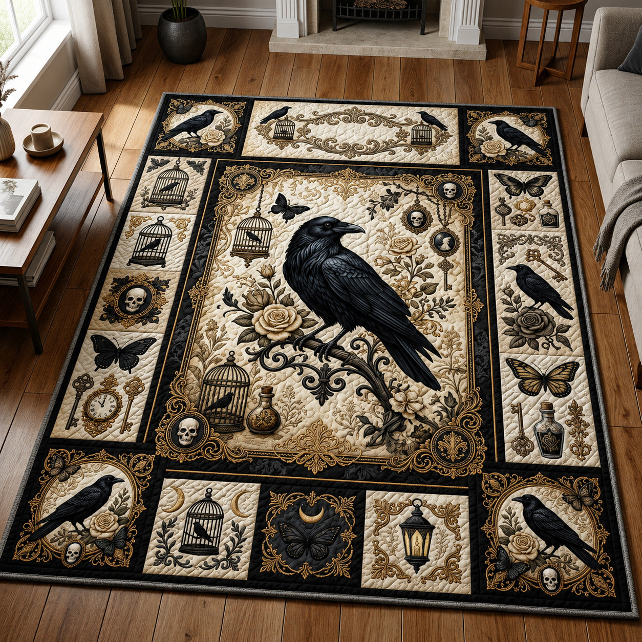 Gothic Raven Area Rug GFTOLAN729