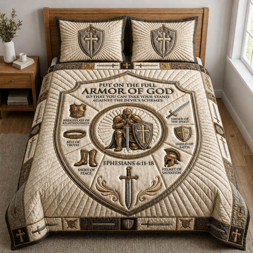 Armor Of God 3-Piece Quilted Bedding Set GFTOLAN736