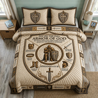 Armor Of God 3-Piece Quilted Bedding Set GFTOLAN736