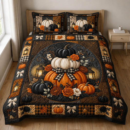 Pumpkin 3-Piece Quilted Bedding Set GFTOLAN744