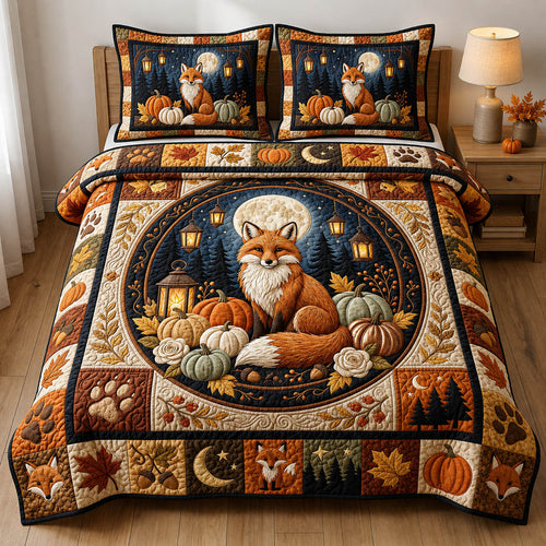 Autumn Fox 3-Piece Quilted Bedding Set GFTOLAN750