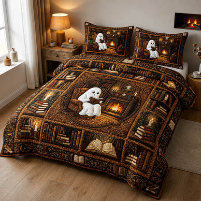 Ghost Reading Book 3-Piece Quilted Bedding Set GFTOLAN832