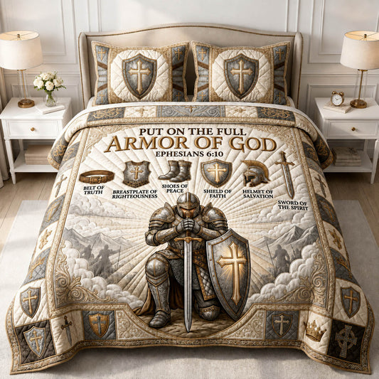 Armor Of God 3-Piece Quilted Bedding Set GFTOLAN838