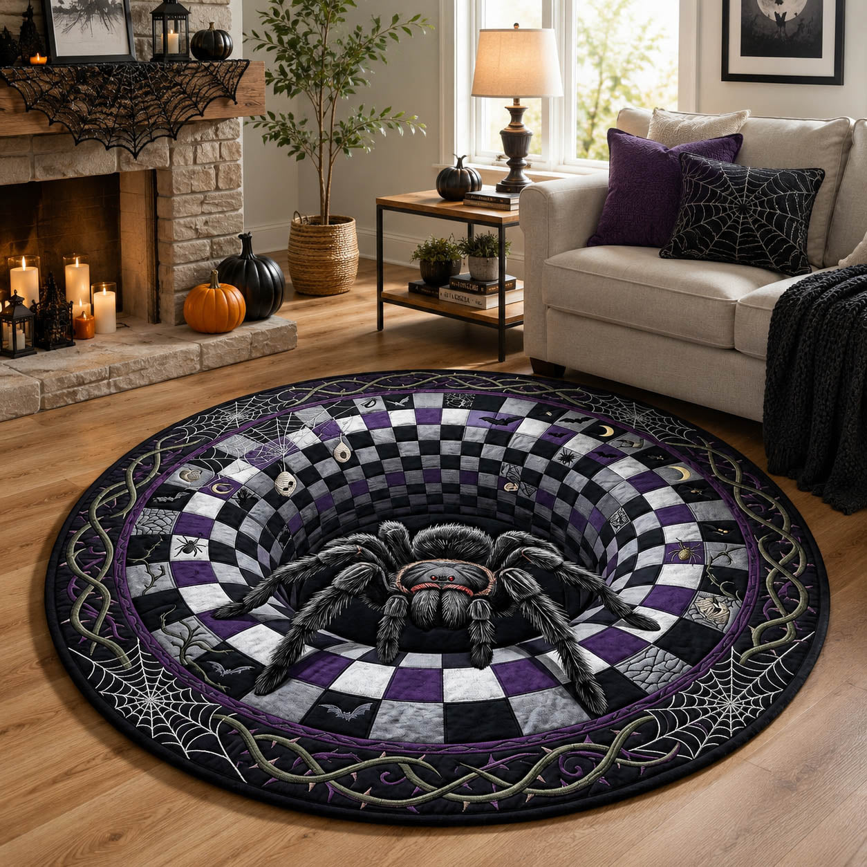Spider Queen Vortex Quilted Round Mat GFTOLAN876