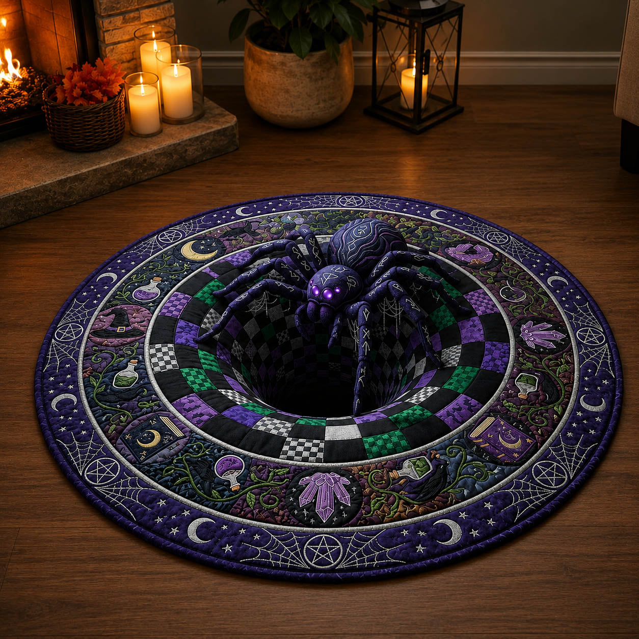 Spider Queen Vortex Quilted Round Mat GFTOLAN878