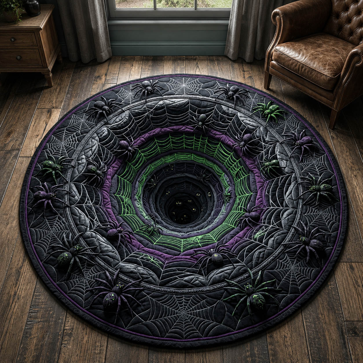 Spider Hole Quilted Round Mat GFTOLAN890