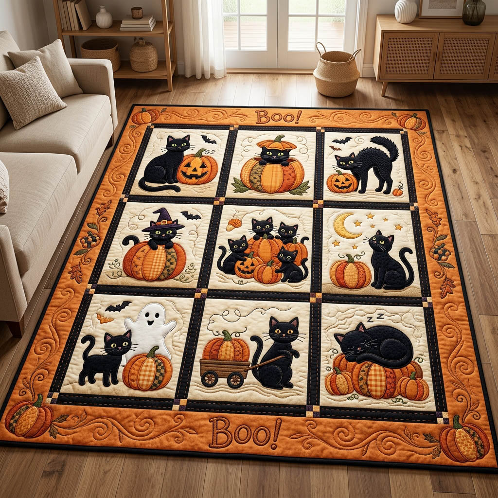 Cat Pumpkin Area Rug GFTOLAN901