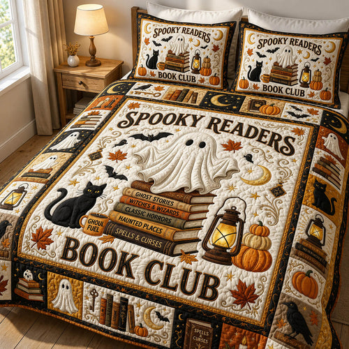 Spooky Readers 3-Piece Quilted Bedding Set GFTOLAN912