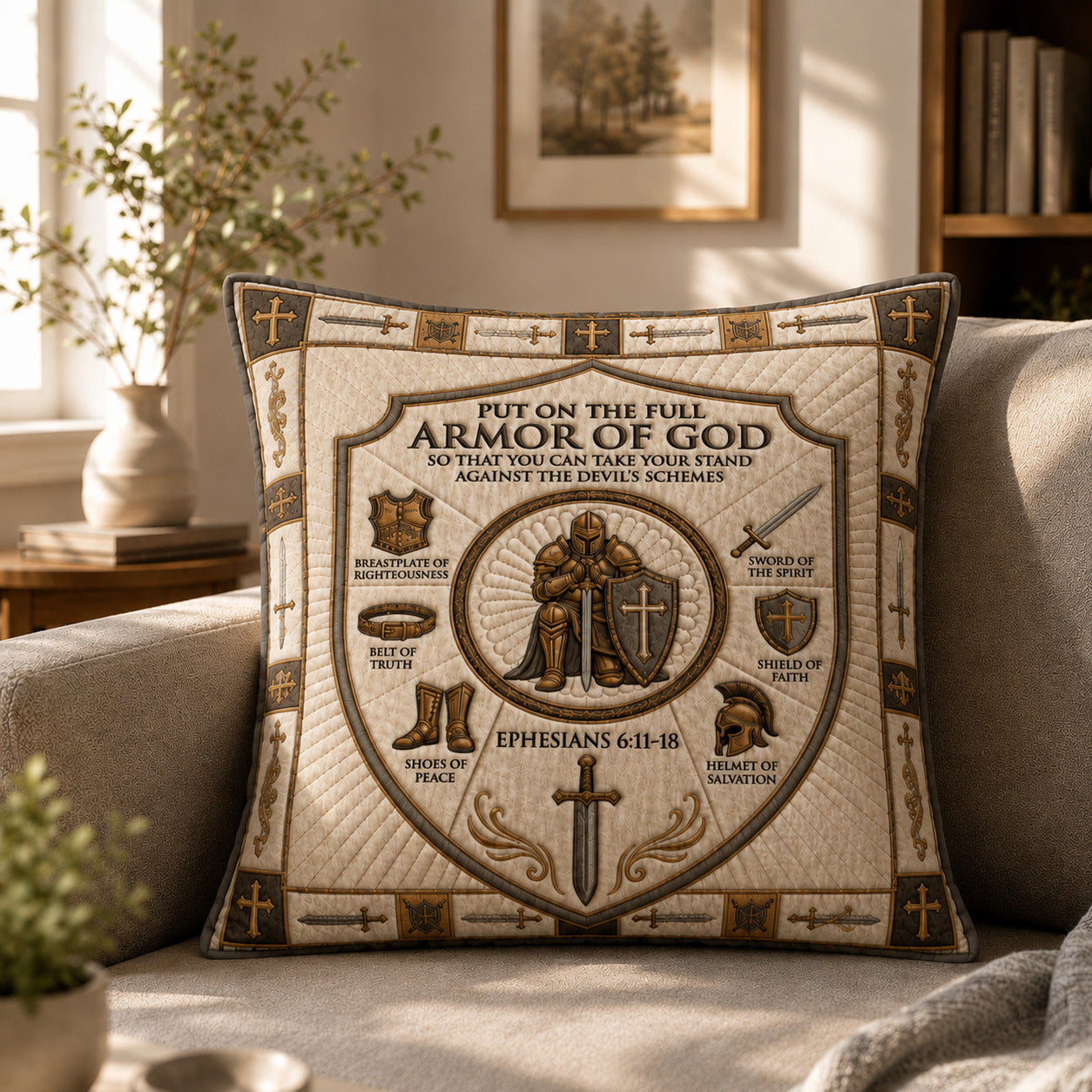 Armor Of God Quilted Pillow Case GFTOLAN948