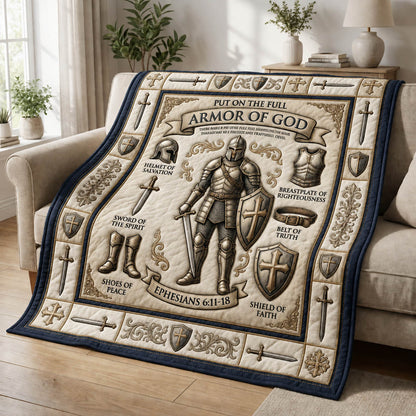 Put On The Full Armor Of God Quilted Blanket GFTOLAN969