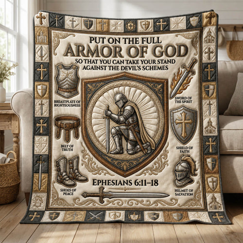 Put On The Full Armor Of God Quilted Blanket GFTOLAN970