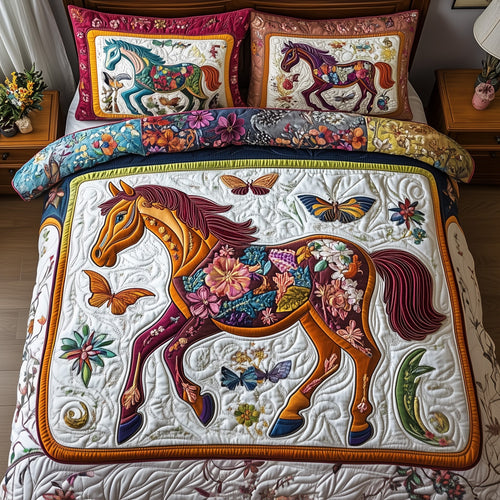 Horse 3-Piece Quilted Bedding Set GFTOMA070