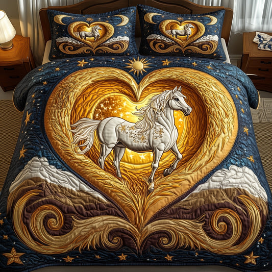 Horse 3-Piece Quilted Bedding Set GFTOMA091