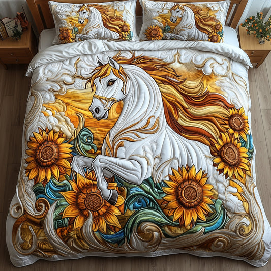 Horse 3-Piece Quilted Bedding Set GFTOMA092