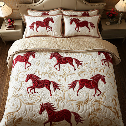 Horse 3-Piece Quilted Bedding Set GFTOMA094