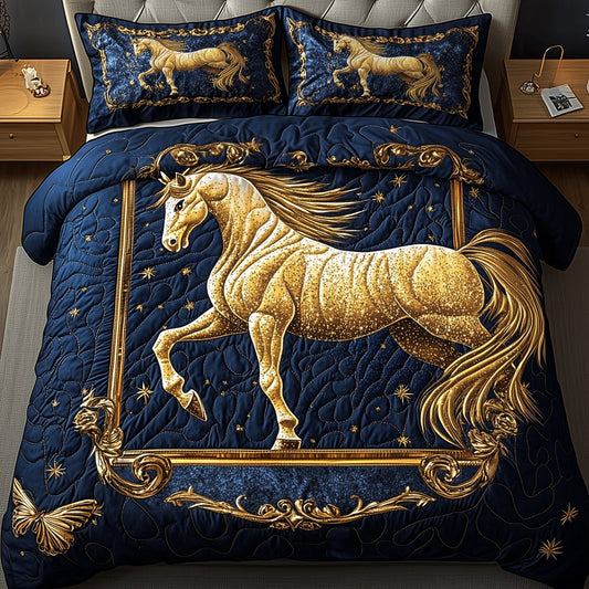 Horse 3-Piece Quilted Bedding Set GFTOMA095