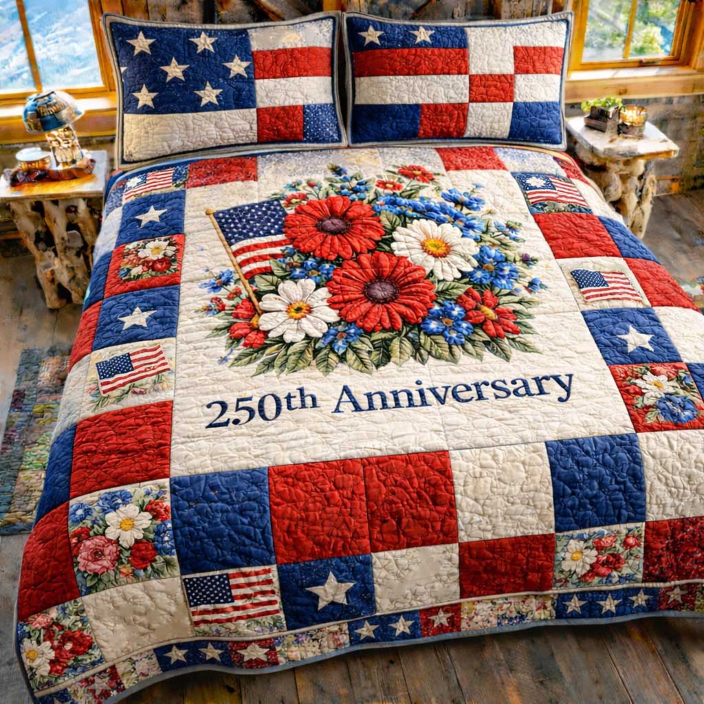 American Pride 3-Piece Quilted Bedding Set GFTOMA10038