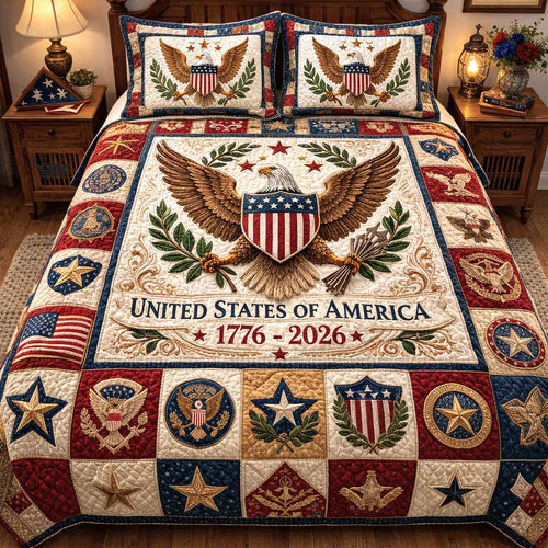 Liberty Spirit 3-Piece Quilted Bedding Set GFTOMA10049