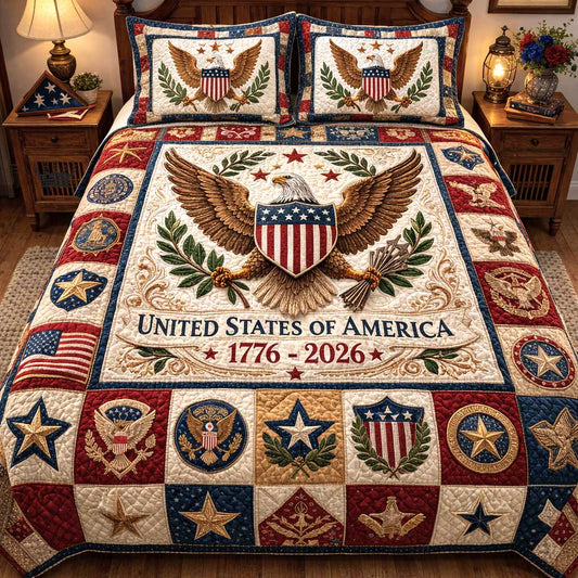 Liberty Spirit 3-Piece Quilted Bedding Set GFTOMA10049