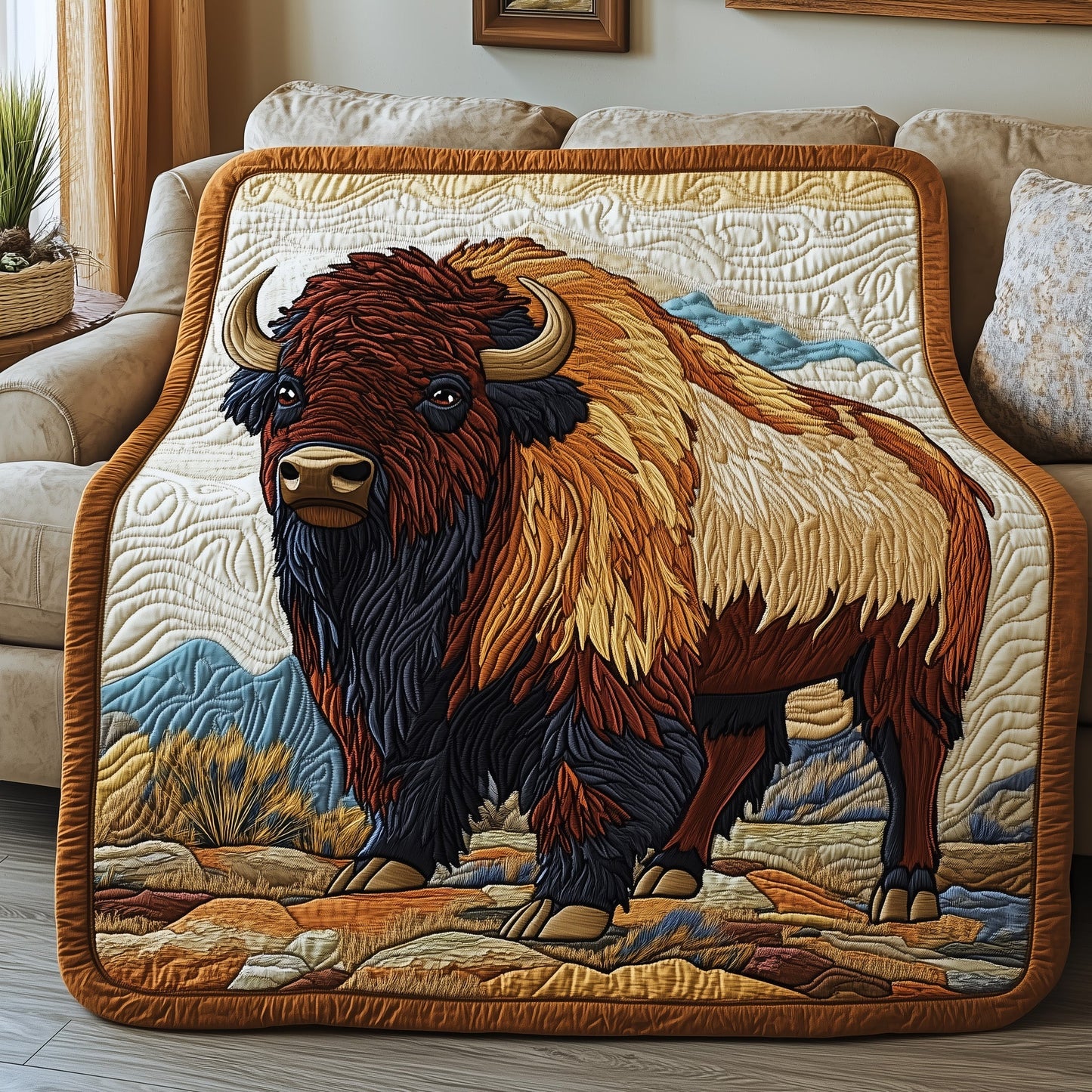 Bison Native Quilted Blanket GFTOMA100