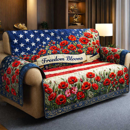 Patriotic Poppy Quilted Sofa Cover GFTOMA10122