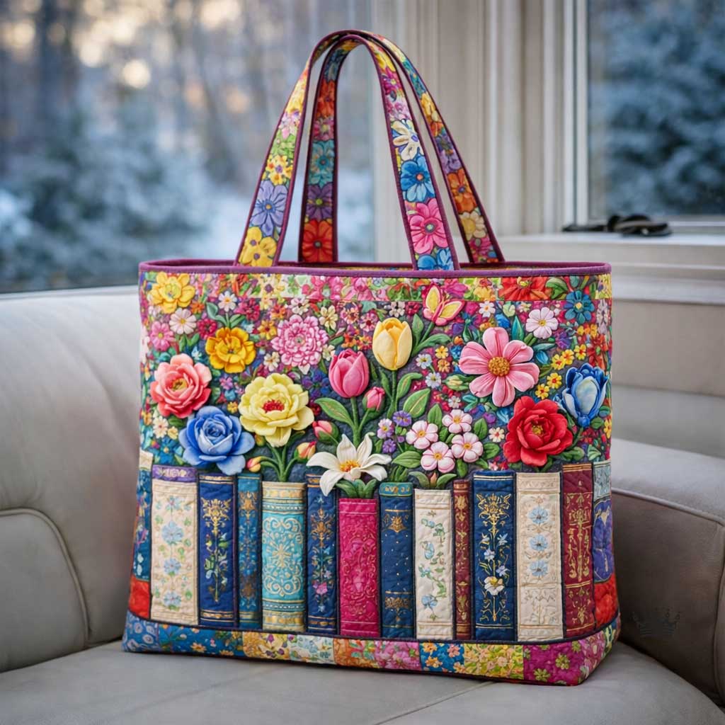 Petal Pages Quilted Tote Bag GFTOMA10137