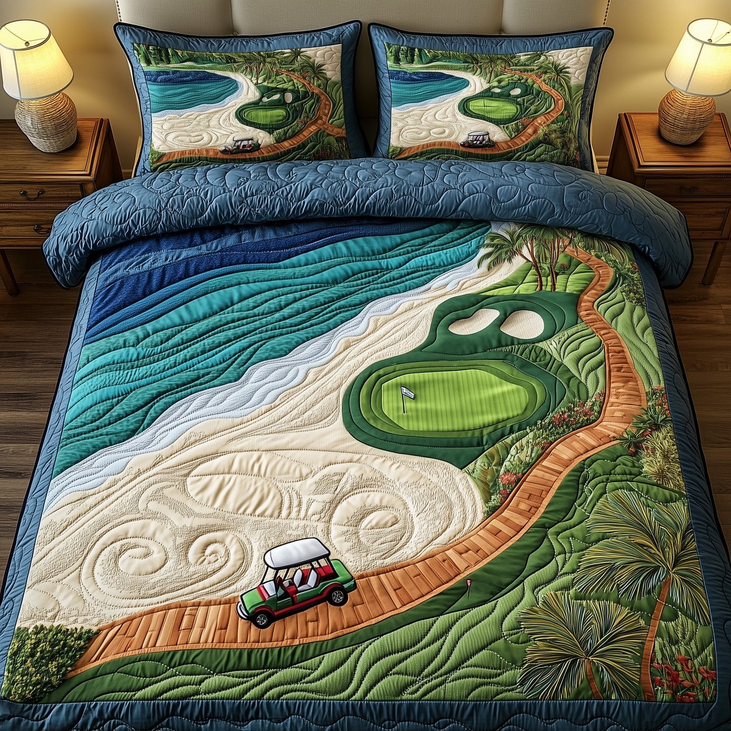 Golf Course Dream 3-Piece Quilted Bedding Set GFTOMA1014