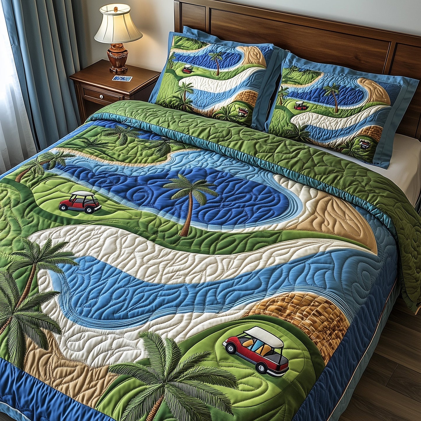 Golf Course Dream 3-Piece Quilted Bedding Set GFTOMA1017