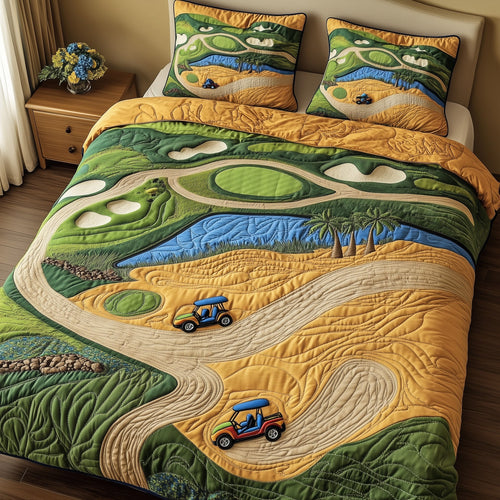 Golf Course Dream 3-Piece Quilted Bedding Set GFTOMA1019