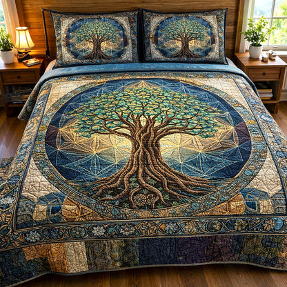 Sacred Tree 3-Piece Quilted Bedding Set GFTOMA10191