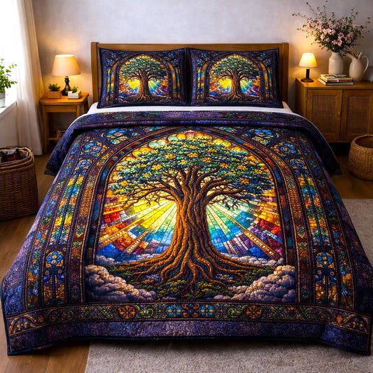 Golden Roots 3-Piece Quilted Bedding Set GFTOMA10194
