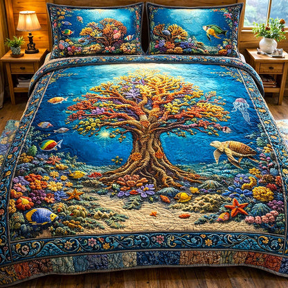 Living Roots 3-Piece Quilted Bedding Set GFTOMA10195