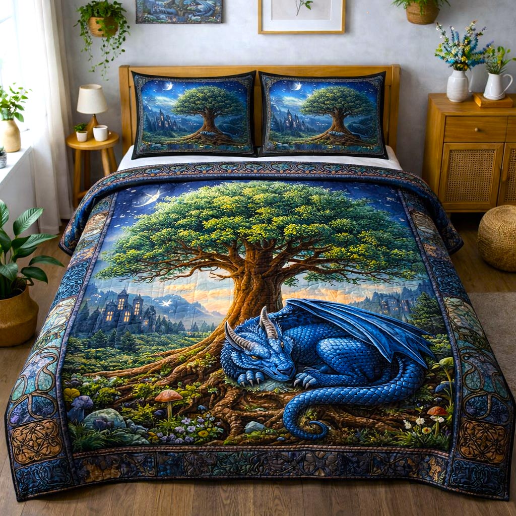 Ancient Tree 3-Piece Quilted Bedding Set GFTOMA10196